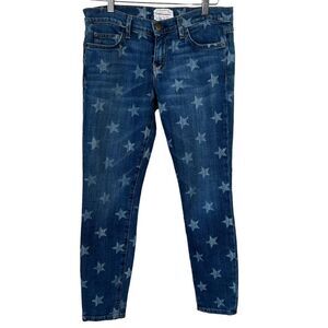 Current Elliot The Stiletto White Star Print 80’s Ankle Skinny Jeans